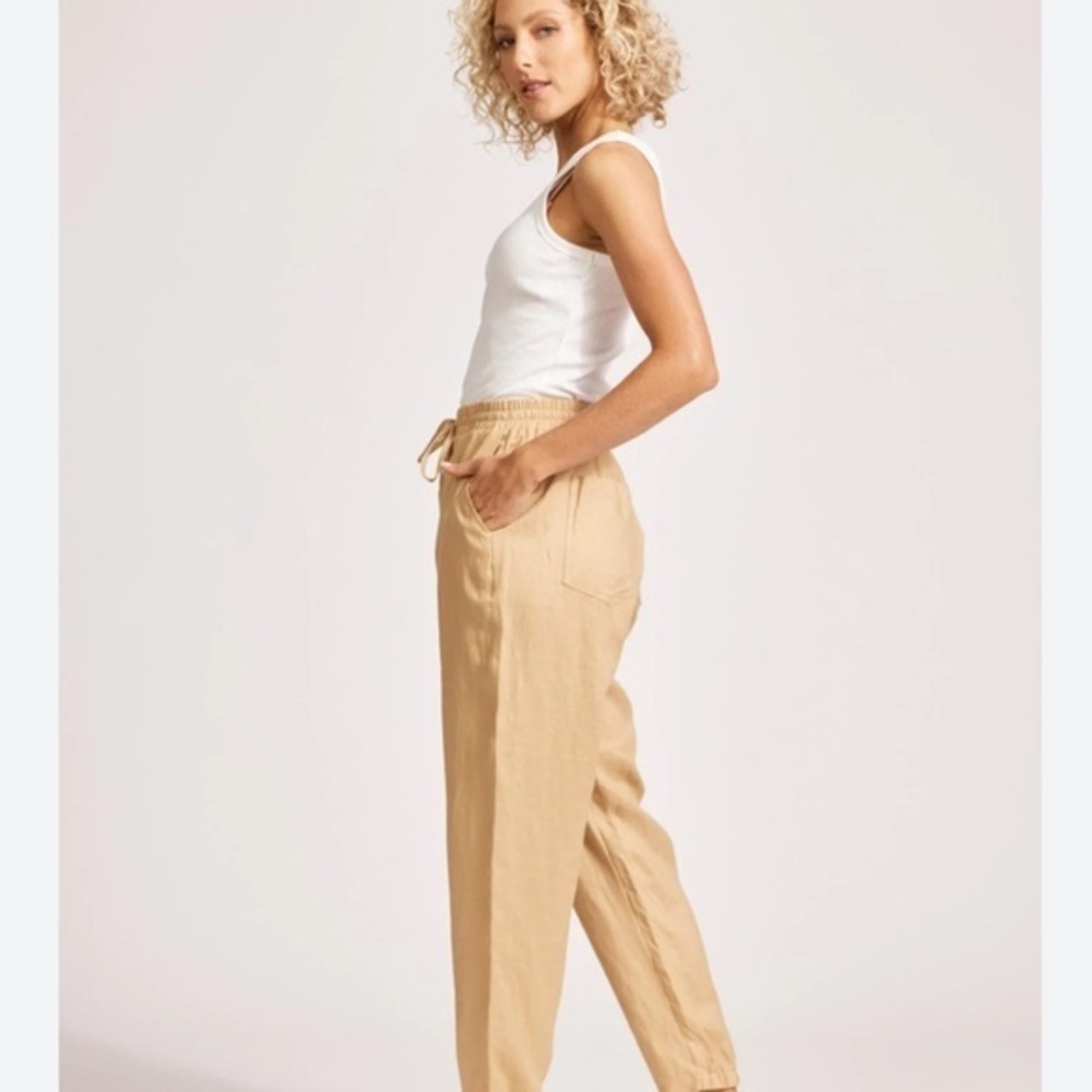 Zara Satin Effect Highrise Beige Bohemian Pants Pockets Size XL